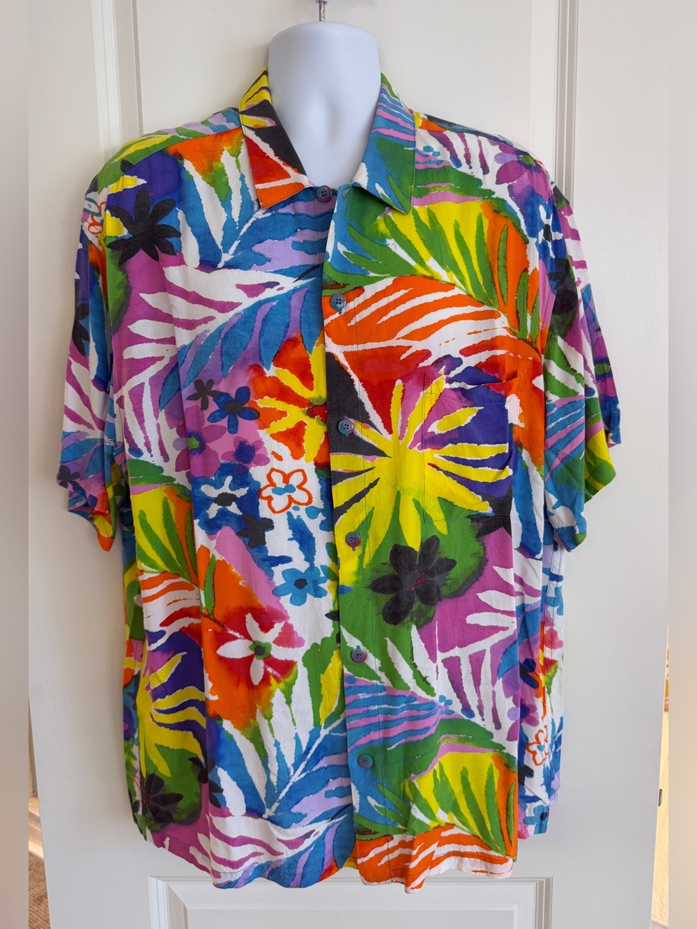 Jams World Men’s Hawaiian Aloha Short Sleeve Shirt, XL, “Eclair”, Great Cond